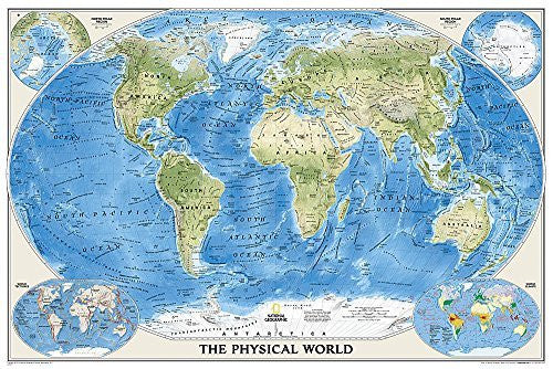 World Physical [Laminated] (National Geographic Reference Map) 46"x31" - Wide World Maps & MORE! - Book - National Geographic - Wide World Maps & MORE!