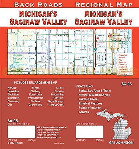 Michigan's Saginaw Valley, Michigan Regional Map - Wide World Maps & MORE! - Book - Wide World Maps & MORE! - Wide World Maps & MORE!