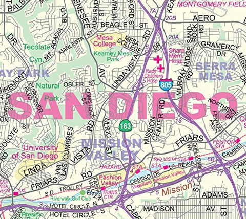 Greater SAN DIEGO Detailed Wall Map *Laminated* 36"x54" Updated! - Wide World Maps & MORE! - Book - Wide World Maps & MORE! - Wide World Maps & MORE!