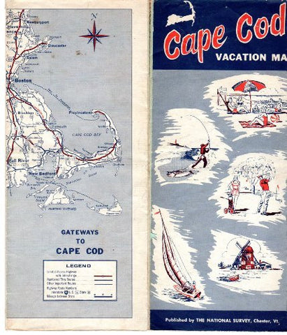 Cape Cod Vacation Map, 1961 - Wide World Maps & MORE! - Book - Wide World Maps & MORE! - Wide World Maps & MORE!