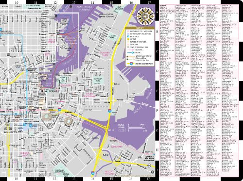 Streetwise Baltimore Map - Laminated City Center Street Map of Baltimore, Maryland - Folding pocket size travel map with light rail & metro - Wide World Maps & MORE!