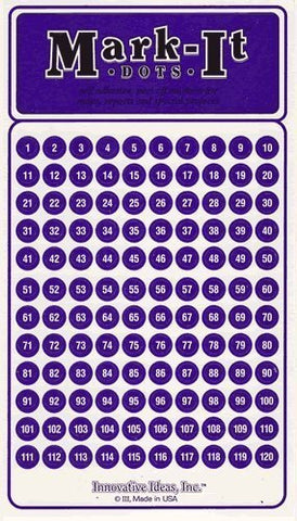 Medium 1/4" removable numbered 1-120 Mark-it brand dots for maps, reports or projects - purple - Wide World Maps & MORE! - Office Product - Innovative Ideas - Wide World Maps & MORE!