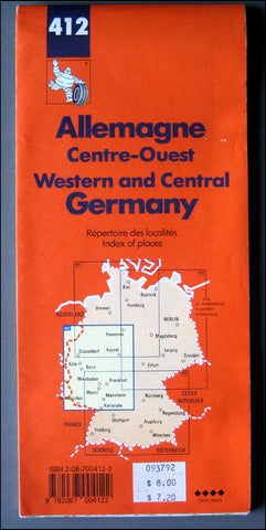 Michelin Map Deutschland: Nordrhein-Westfalen, Rheinland-Pfalz, Hessen, Saarland/412 Central (Michelin Regional Maps) - Wide World Maps & MORE! - Book - Wide World Maps & MORE! - Wide World Maps & MORE!