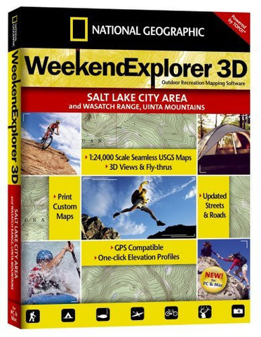 National Geographic TOPO! Weekend Explorer 3D Salt Lake City Area/Wasatch Range/Uinta Mountains Map CD-ROM (Windows) - Wide World Maps & MORE! - Wireless - National Geographic - Wide World Maps & MORE!
