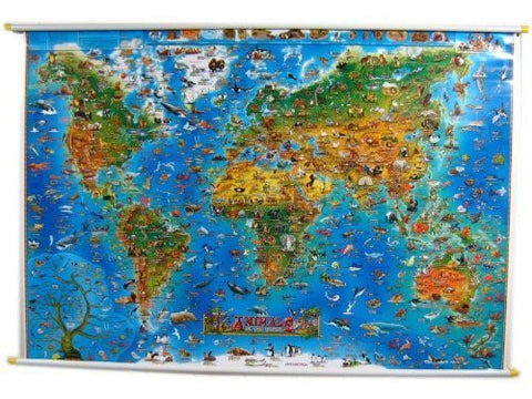 Animals Of The World Map - Wide World Maps & MORE! - Book - ROUND WORLD PRODUCTS - Wide World Maps & MORE!