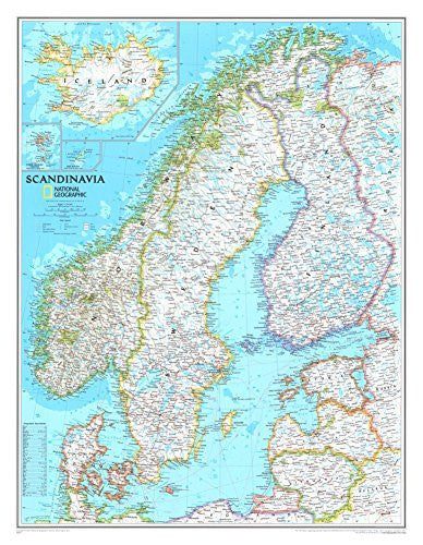 Map of Scandinavia Poster 23 x 30in - Wide World Maps & MORE! - Office Product - Poster Revolution - Wide World Maps & MORE!