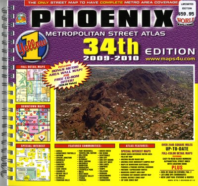 Phoenix Metropolitan Street Atlas 2009-2010 Edition (Yellow1) - Wide World Maps & MORE! - Book - Wide World Maps & MORE! - Wide World Maps & MORE!