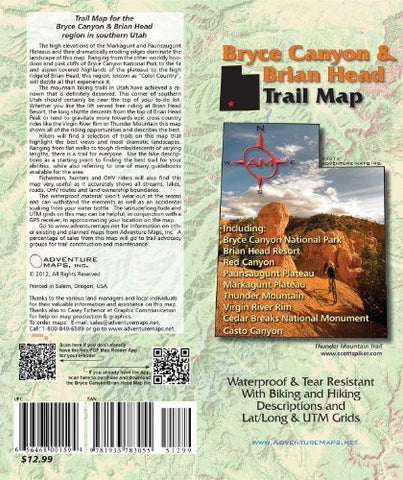 Bryce Canyon & Brian Head, Utah Trail Map - Wide World Maps & MORE! - Book - Wide World Maps & MORE! - Wide World Maps & MORE!