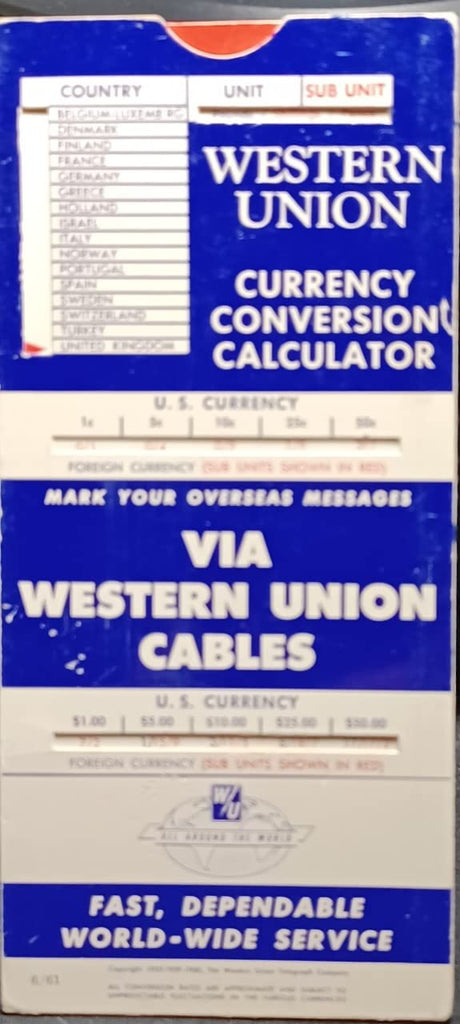 Currency Conversion Calculator - via Western Union Cables - Wide World Maps & MORE!