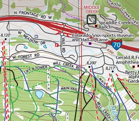 Vail Colorado Ski Area Topographic Keepsake Poster Map (with ski runs, lifts and gondolas; hiking trails, topo markings & elevation markings) - Wide World Maps & MORE! - Book - Wide World Maps & MORE! - Wide World Maps & MORE!