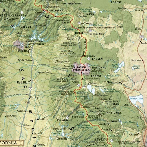 National Geographic: Pacific Crest Trail Wall Map - 18 x 48 inches - Paper Rolled - Wide World Maps & MORE!