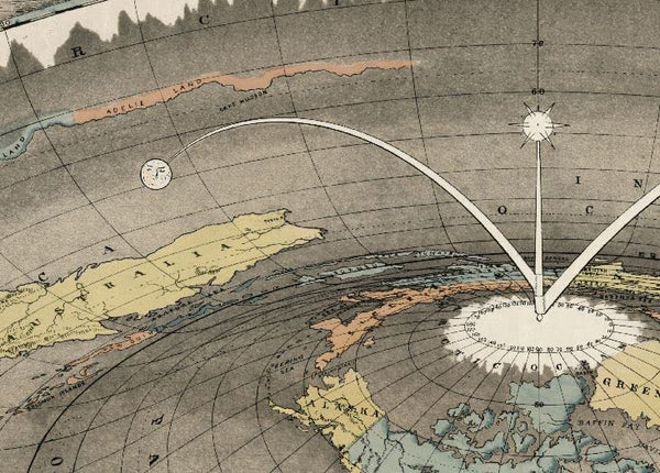 Ferguson's Map of the Square and Stationary Earth 1893 (Flat Earth Map) Ready-to-Hang - Wide World Maps & MORE!