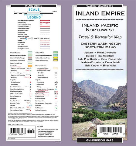Inland Empire / Eastern WA / Northern ID, Washington Regional Map [Map] GM Johnson - Wide World Maps & MORE!