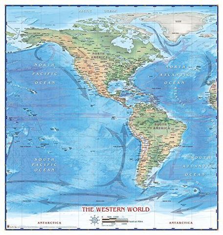 Colorful Western Hemisphere/Americas Wall Map *Laminated* 36"x38" - Wide World Maps & MORE! - Book - Wide World Maps & MORE! - Wide World Maps & MORE!