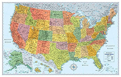 Signature United States Wall Map Paper/Non-Laminated - Wide World Maps & MORE! - Map - Rand McNally and Company - Wide World Maps & MORE!