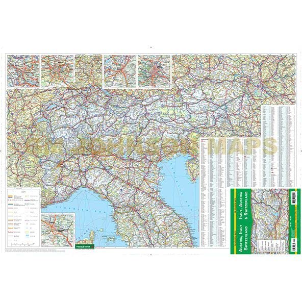 Italy, Austria, & Switzerland Dry Erase Laminated - Wide World Maps & MORE!