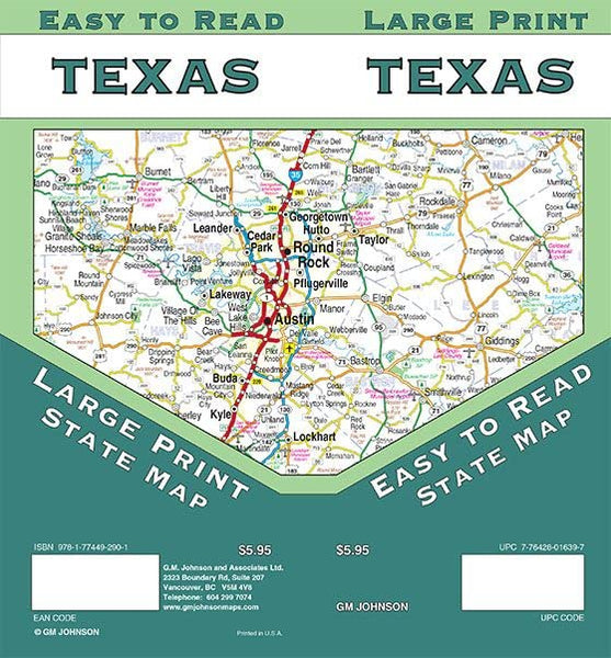 2022 Large Print Texas Easy to Read State Map - Wide World Maps & MORE!