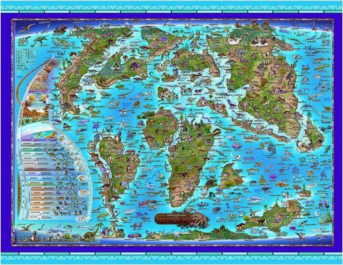 Prehistoric World Children's Illustrated Wall Map (Children's Maps) - Wide World Maps & MORE! - Book - Wide World Maps & MORE! - Wide World Maps & MORE!