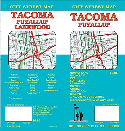 City  Street Map Tacoma / Puyallup / Lakewood, Washington - Wide World Maps & MORE!