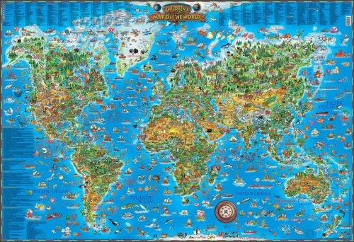 Children's Map of the World Educational Poster Laminated Poster 54 x 38in - Wide World Maps & MORE! - Home - ROUND WORLD PRODUCTS - Wide World Maps & MORE!