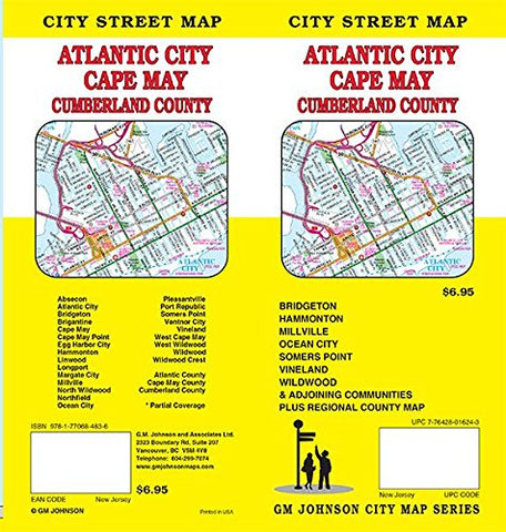 Atlantic City / Cape May / Cumberland County, New Jersey Street Map - Wide World Maps & MORE! - Book - Wide World Maps & MORE! - Wide World Maps & MORE!
