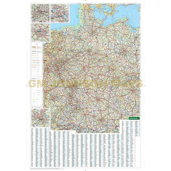 Germany, Poland, Czech & Slovak Republics Dry Erase Laminated - Wide World Maps & MORE!