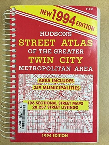 Hudsons Street Atlas of the Greater Twin City Metropolitan Area/1994 - Wide World Maps & MORE! - Book - Brand: Hudson Map Co - Wide World Maps & MORE!