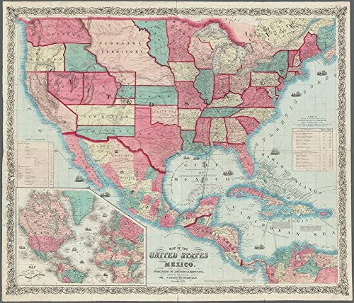 1859 Map of the United States and Mexico [Map] Carlos Butterfield