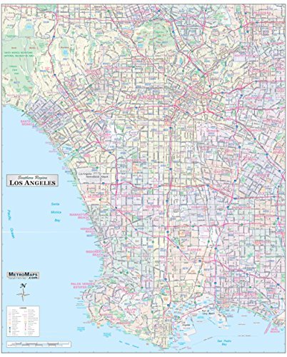 Los Angeles-Long Beach Detailed Arterial Wall Map LARGE 48"x59" with Zip Codes - Wide World Maps & MORE! - Book - Wide World Maps & MORE! - Wide World Maps & MORE!