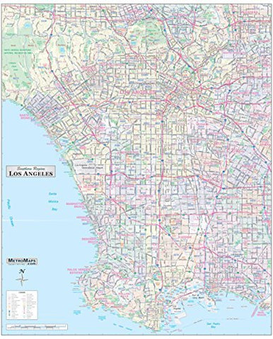 Los Angeles-Long Beach Detailed Arterial Wall Map LARGE 48"x59" with Zip Codes - Wide World Maps & MORE! - Book - Wide World Maps & MORE! - Wide World Maps & MORE!