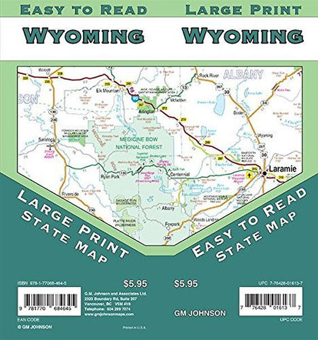Wyoming Large Print, Wyoming Regional Map - Wide World Maps & MORE! - Book - Wide World Maps & MORE! - Wide World Maps & MORE!