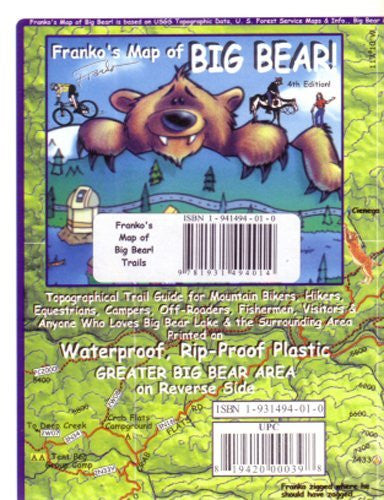 Big Bear California Trails Map Franko Maps Waterproof Maps - Wide World Maps & MORE! - Book - FrankosMaps - Wide World Maps & MORE!