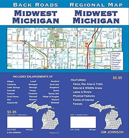 Midwest Michigan - Regional Map - Wide World Maps & MORE! - Book - Wide World Maps & MORE! - Wide World Maps & MORE!