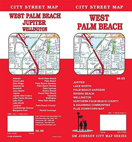 West Palm Beach / North Palm Beach County, Florida Street Map - Wide World Maps & MORE! - Map - G.M. Johnson - Wide World Maps & MORE!