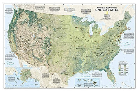 United States Physical [Tubed] (National Geographic Reference Map) - Wide World Maps & MORE! - Book - Wide World Maps & MORE! - Wide World Maps & MORE!