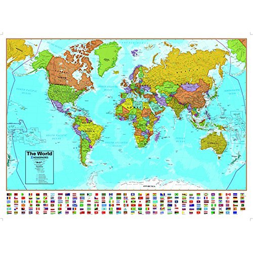 ROUND WORLD PRODUCTS WORLD LAMINATED MAP - Wide World Maps & MORE! - Home - ROUND WORLD PRODUCTS - Wide World Maps & MORE!