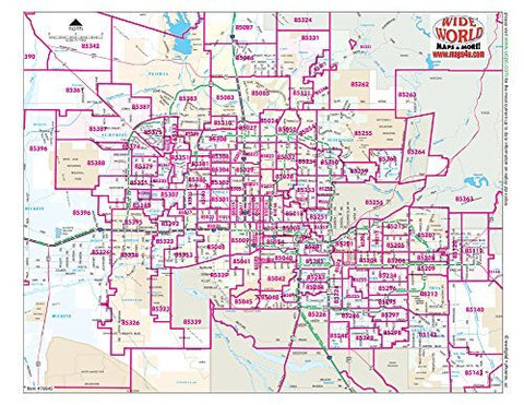 Metropolitan Phoenix Arterial Streets ZIP Code Zones Notebook Map Gloss Laminated - 10 Count - Wide World Maps & MORE! - Map - Wide World Maps & MORE! - Wide World Maps & MORE!