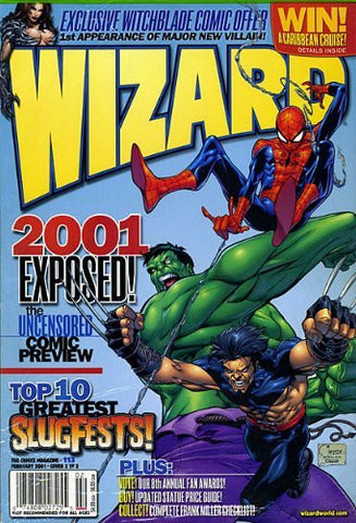 Wizard The Guide to Comics Magazine #113 (No. 113), February 2001 (Cover 2 of 2, Hulk, Spider-Man and Wolverine by Joe Quesada) - Wide World Maps & MORE! - Book - Wide World Maps & MORE! - Wide World Maps & MORE!