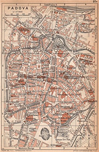 Padova Vintage Town City map Plan pianta Della citt?. Italy - 1958 - Old map - Antique map - Vintage map - Printed maps of Italy - Wide World Maps & MORE!