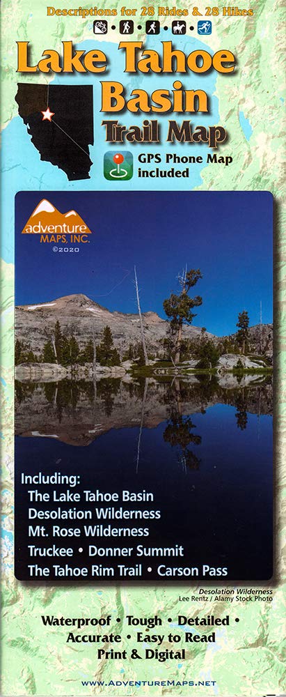 Lake Tahoe Basin Trail Map Wide World Maps And More 9825