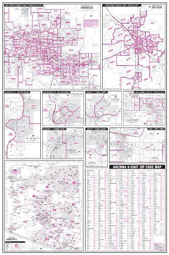 Arizona 5-Digit ZIP Code Map Paper/Non-Laminated - Wide World Maps & MORE! - Map - Wide World Maps & MORE! - Wide World Maps & MORE!