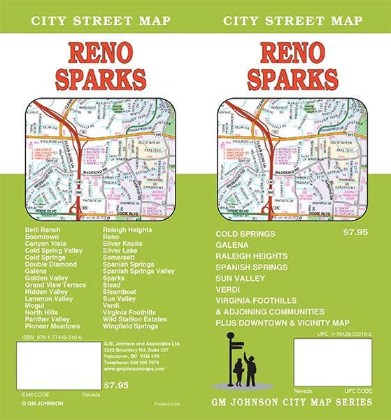 Reno / Sparks, Nevada Street Map [Map] GM Johnson - Wide World Maps & MORE!