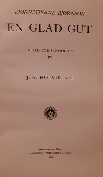 Bjornstjerne Bjornson's En Glad Gut - Wide World Maps & MORE! - Book - Wide World Maps & MORE! - Wide World Maps & MORE!