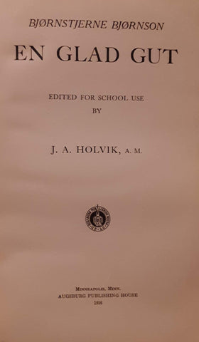 Bjornstjerne Bjornson's En Glad Gut - Wide World Maps & MORE! - Book - Wide World Maps & MORE! - Wide World Maps & MORE!