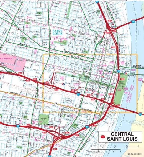 St Louis & Vicinity, Missouri-Illinois Regional Map [Map] GM Johnson - Wide World Maps & MORE!