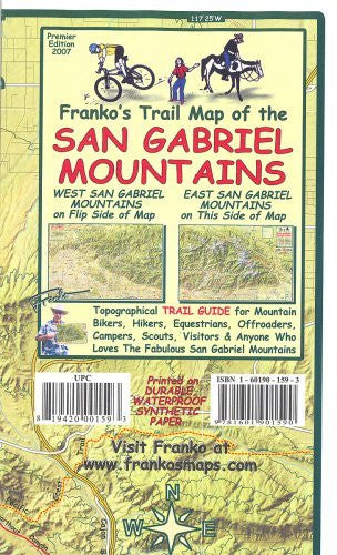 Franko's Trail Map of the San Gabriel Mountains - Wide World Maps & MORE! - Book - FrankosMaps - Wide World Maps & MORE!