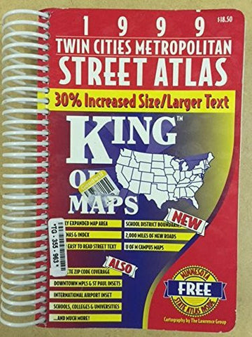 1999 Twin Cities Metropolitan Street Atlas (Hudson King of Maps Series) (USA Streefinder Atlases) - Wide World Maps & MORE! - Book - Wide World Maps & MORE! - Wide World Maps & MORE!