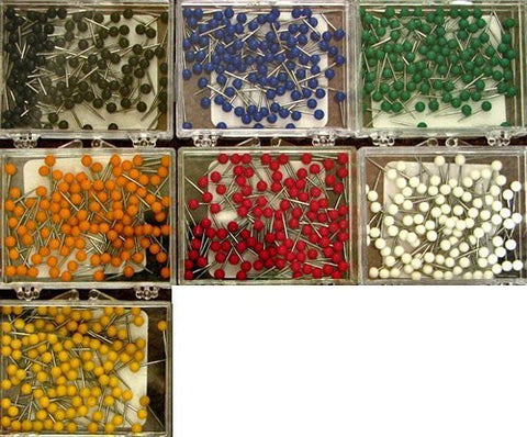 1/16 Inch Map Tacks - Complete Set of All 7 Colors - Wide World Maps & MORE! - Office Product - Moore - Wide World Maps & MORE!
