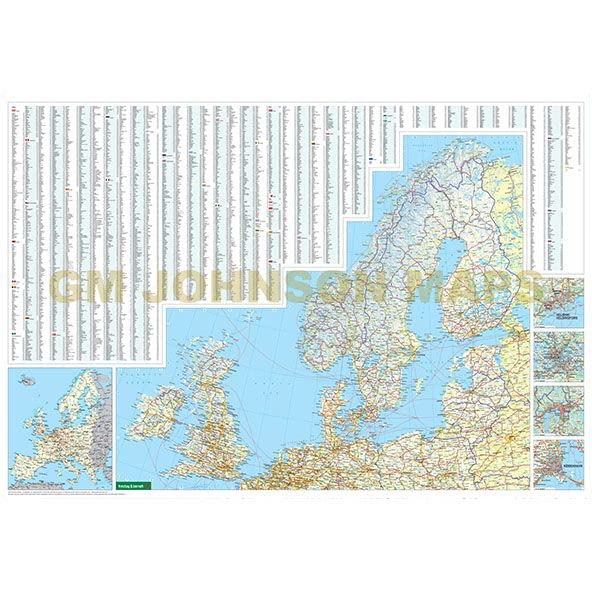 Planning Map of Europe Dry Erase Laminated - Wide World Maps & MORE!