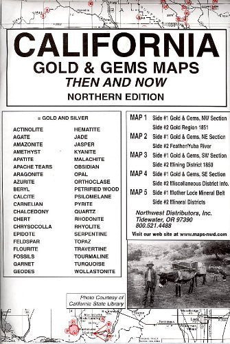 California, Northern Edition: Gold & Gems 5 Maps Then & Now - Wide World Maps & MORE! - Map - Northwest Distributors - Wide World Maps & MORE!